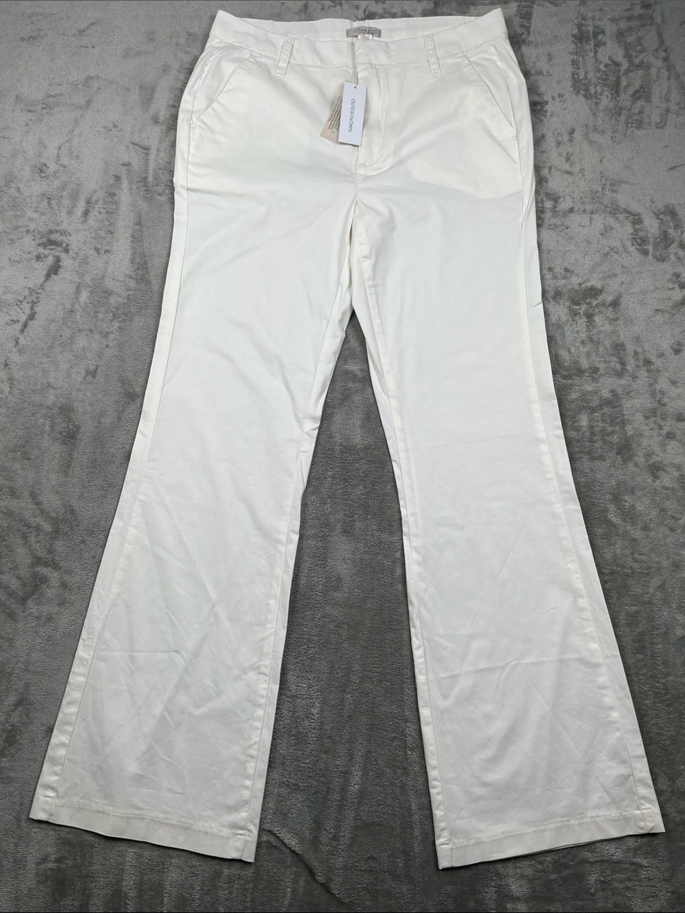 NEW Outerknown 12, Organic Cotton White Flare Bootcut FLAW
